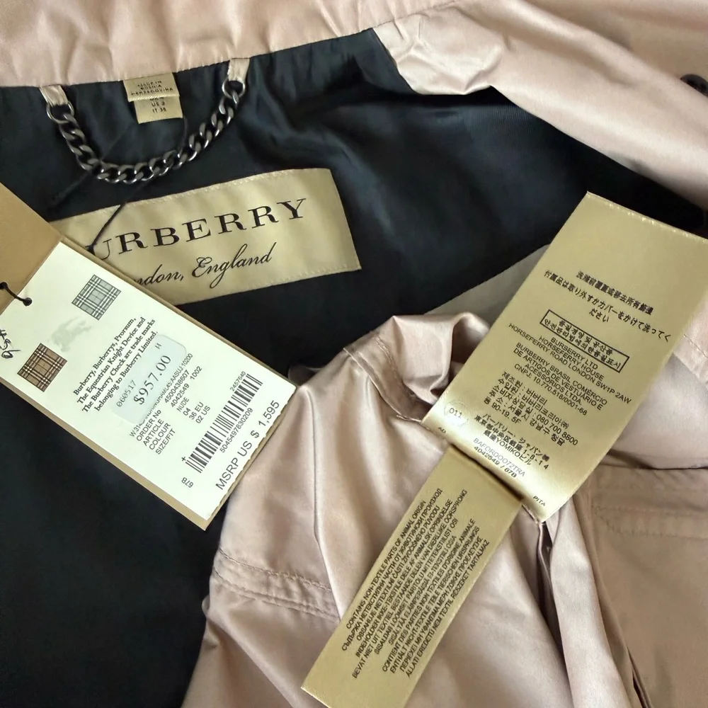 New Burberry Trench Coat Size 2 - Picture 16 of 16